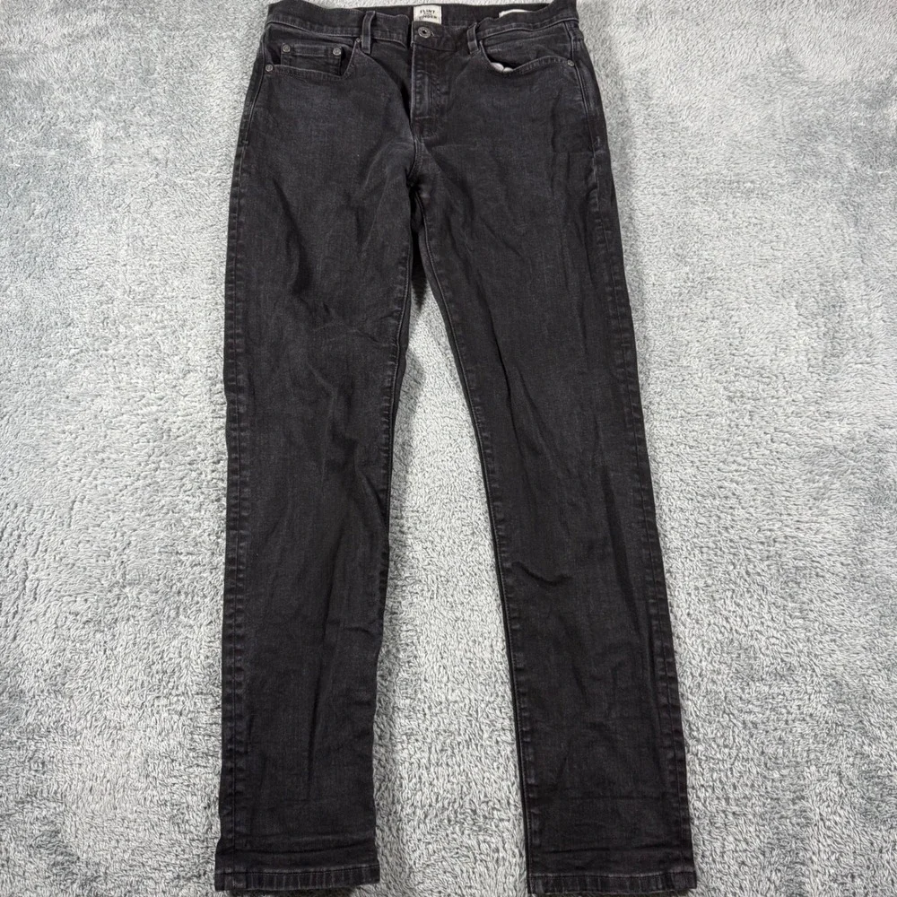 Flint and Tinder Tapered Fit Jeans Mens 32x32 Black Made in USA Denim Pants